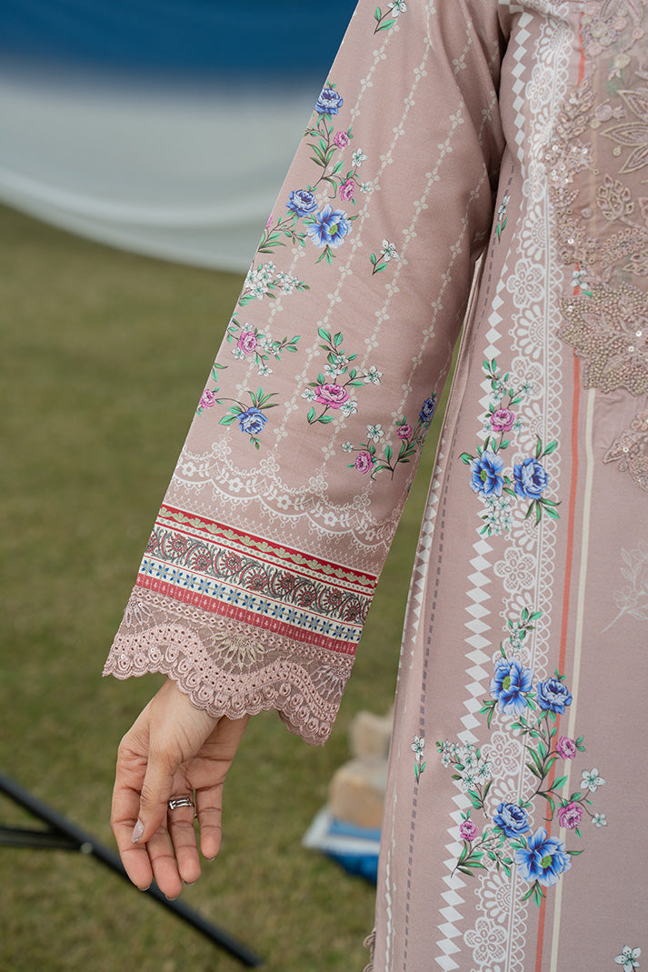 Serene Premium Dahlia Lawn Unstitched 3Pc Suit SL-119 Mauve Grace