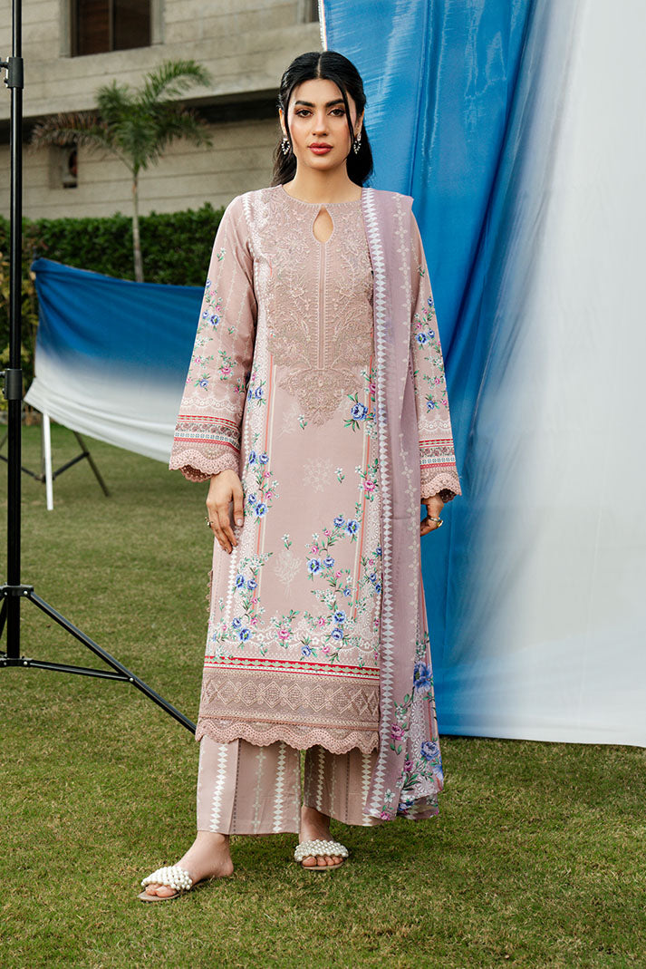 Serene Premium Dahlia Lawn Unstitched 3Pc Suit SL-119 Mauve Grace