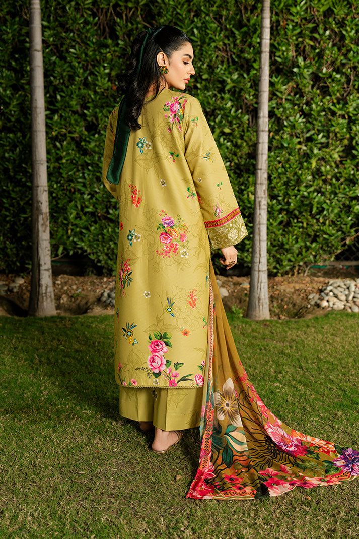 Serene Premium Dahlia Lawn Unstitched 3Pc Suit SL-120 Lime Sorbet