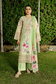Serene Premium Dahlia Lawn Unstitched 3Pc Suit SL-121 Pistachio Bloom
