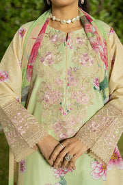 Serene Premium Dahlia Lawn Unstitched 3Pc Suit SL-121 Pistachio Bloom