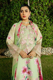 Serene Premium Dahlia Lawn Unstitched 3Pc Suit SL-121 Pistachio Bloom