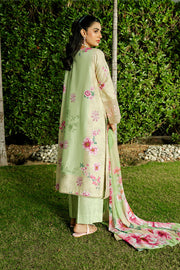 Serene Premium Dahlia Lawn Unstitched 3Pc Suit SL-121 Pistachio Bloom