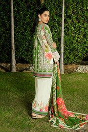 Serene Premium Dahlia Lawn Unstitched 3Pc Suit SL-122 Olive Jardin