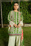 Serene Premium Dahlia Lawn Unstitched 3Pc Suit SL-122 Olive Jardin