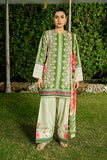 Serene Premium Dahlia Lawn Unstitched 3Pc Suit SL-122 Olive Jardin