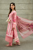 Serene Premium Dahlia Lawn Unstitched 3Pc Suit SL-124 Rose Petal