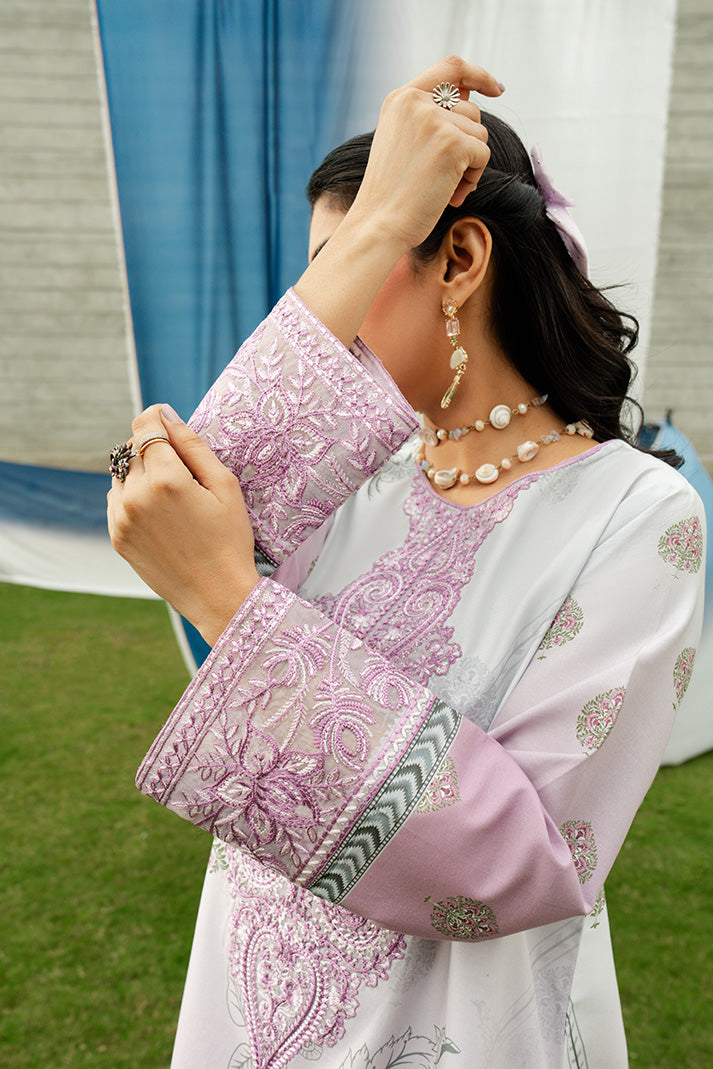 Serene Premium Dahlia Lawn Unstitched 3Pc Suit SL-125 Lavender Mist