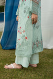 Serene Premium Dahlia Embroidered Lawn Pret 3Pc Suit SL-127 Aqua Serene
