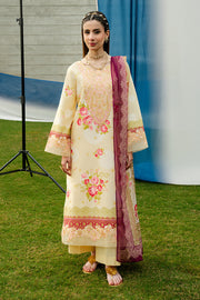 Serene Premium Dahlia Embroidered Lawn Pret 3Pc Suit SL-128 Buttercream Rose