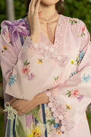 Serene Premium Dahlia Embroidered Lawn Pret 3Pc Suit SL-129 Blush Garden