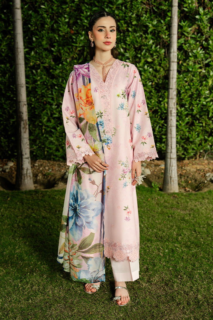Serene Premium Dahlia Embroidered Lawn Pret 3Pc Suit SL-129 Blush Garden