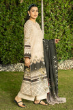 Serene Premium Dahlia Embroidered Lawn Pret 3Pc Suit SL-130 Sand Noir