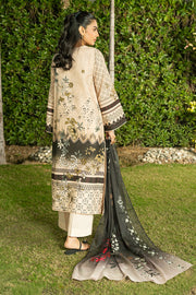Serene Premium Dahlia Embroidered Lawn Pret 3Pc Suit SL-130 Sand Noir