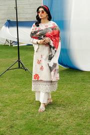 Serene Premium Dahlia Embroidered Lawn Pret 3Pc Suit SL-131 Pearl Blossom