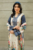 Serene Premium Dahlia Embroidered Lawn Pret 3Pc Suit SL-132 Midnight Bloom