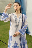 Serene Premium Dahlia Embroidered Lawn Pret 3Pc Suit SL-133 Blue Porcelain