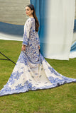 Serene Premium Dahlia Embroidered Lawn Pret 3Pc Suit SL-133 Blue Porcelain