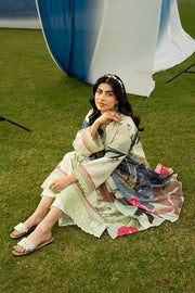 Serene Premium Dahlia Embroidered Lawn Pret 3Pc Suit SL-134 Sage Meadow