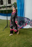 Serene Premium Dahlia Embroidered Lawn Pret 3Pc Suit SL-135 Ivory Bloom