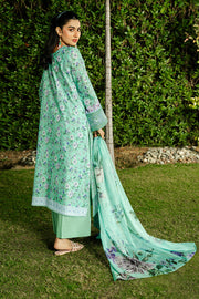 Serene Premium Dahlia Embroidered Lawn Pret 3Pc Suit SL-136 Mint Cascade