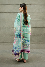 Serene Premium Dahlia Embroidered Lawn Pret 3Pc Suit SL-137 Aqua Fleur
