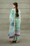 Serene Premium Dahlia Embroidered Lawn Pret 3Pc Suit SL-137 Aqua Fleur