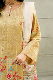 Serene Premium Dahlia Embroidered Lawn Pret 3Pc Suit SL-138 Sunlit Daffodil