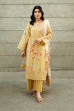 Serene Premium Dahlia Embroidered Lawn Pret 3Pc Suit SL-138 Sunlit Daffodil