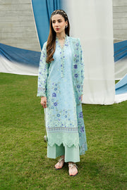 Serene Premium Dahlia Embroidered Lawn Pret 3Pc Suit SL-139 Powder Azure