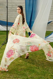 Serene Premium Dahlia Embroidered Lawn Pret 3Pc Suit SL-140 Ivory Jardin