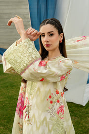 Serene Premium Dahlia Embroidered Lawn Pret 3Pc Suit SL-140 Ivory Jardin