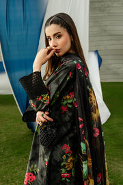 Serene Premium Dahlia Embroidered Lawn Pret 3Pc Suit SL-141 Noir Botanica