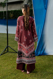 Serene Premium Dahlia Embroidered Lawn Pret 3Pc Suit SL-142 Crimson Rouge