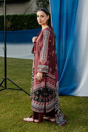 Serene Premium Dahlia Embroidered Lawn Pret 3Pc Suit SL-142 Crimson Rouge