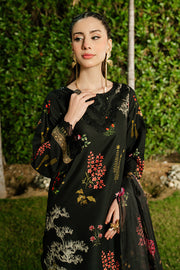Serene Premium Dahlia Embroidered Lawn Pret 3Pc Suit SL-143 Midnight Blossom