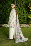 Serene Premium Dahlia Embroidered Lawn Pret 3Pc Suit SL-144 Ivory Wisteria