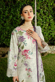 Serene Premium Dahlia Embroidered Lawn Pret 3Pc Suit SL-144 Ivory Wisteria