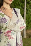 Serene Premium Dahlia Embroidered Lawn Pret 3Pc Suit SL-144 Ivory Wisteria