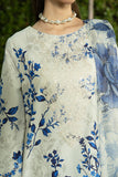Serene Premium Dahlia Embroidered Lawn Pret 3Pc Suit SL-145 Blue Porcelain