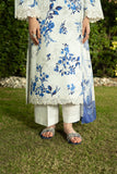 Serene Premium Dahlia Embroidered Lawn Pret 3Pc Suit SL-145 Blue Porcelain