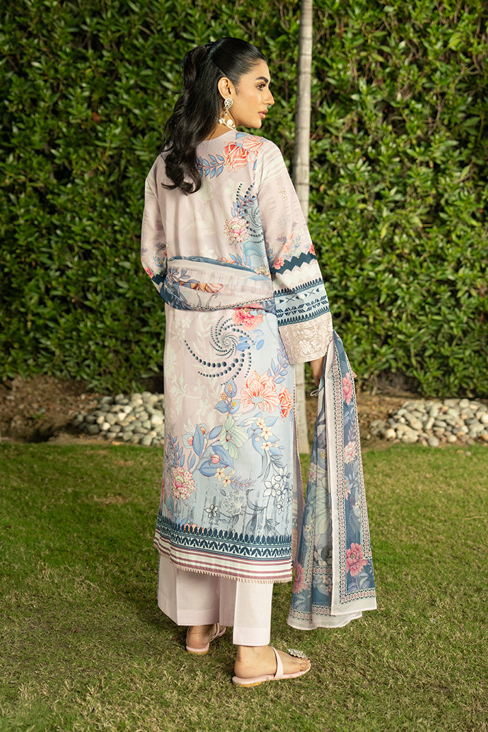 Serene Premium Dahlia Embroidered Lawn Pret 3Pc Suit SL-146 Blush Serenity