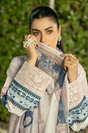 Serene Premium Dahlia Embroidered Lawn Pret 3Pc Suit SL-146 Blush Serenity