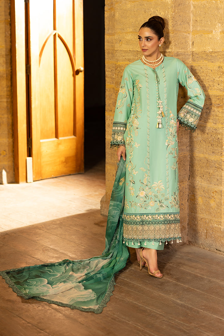 Serene Premium Maya Luxury Lawn Unstitched 3Pc Suit SL-156 Yalina