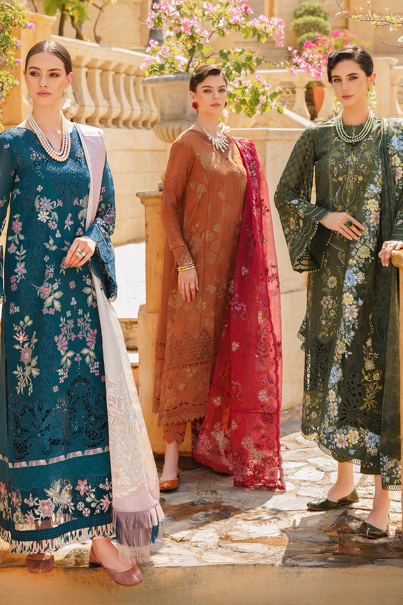Baroque Embroidered Swiss Lawn Unstitched 3Pc Suit BQU-SL12-D08