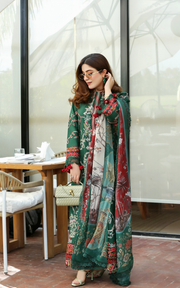 Asifa & Nabeel Summer Lawn Unstitched 3Pc Suit SL26-01 Green Majestic
