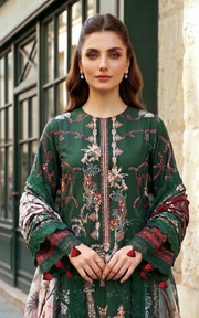 Asifa & Nabeel Summer Lawn Unstitched 3Pc Suit SL26-01 Green Majestic