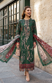 Asifa & Nabeel Summer Lawn Unstitched 3Pc Suit SL26-01 Green Majestic