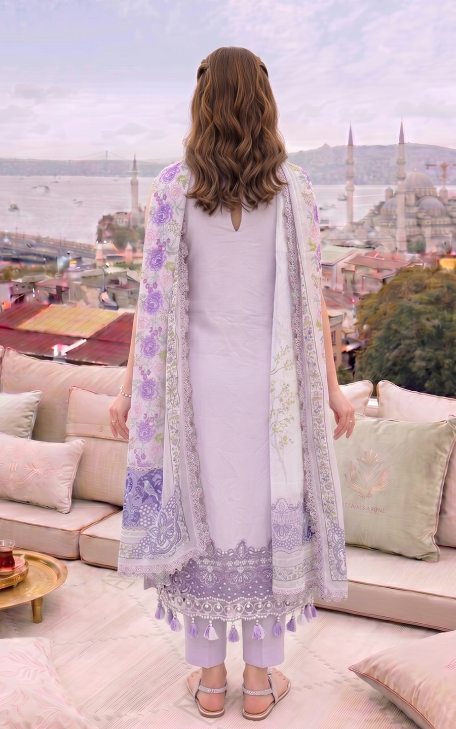 Asifa & Nabeel Summer Lawn Unstitched 3Pc Suit SL26-02 Lilac River