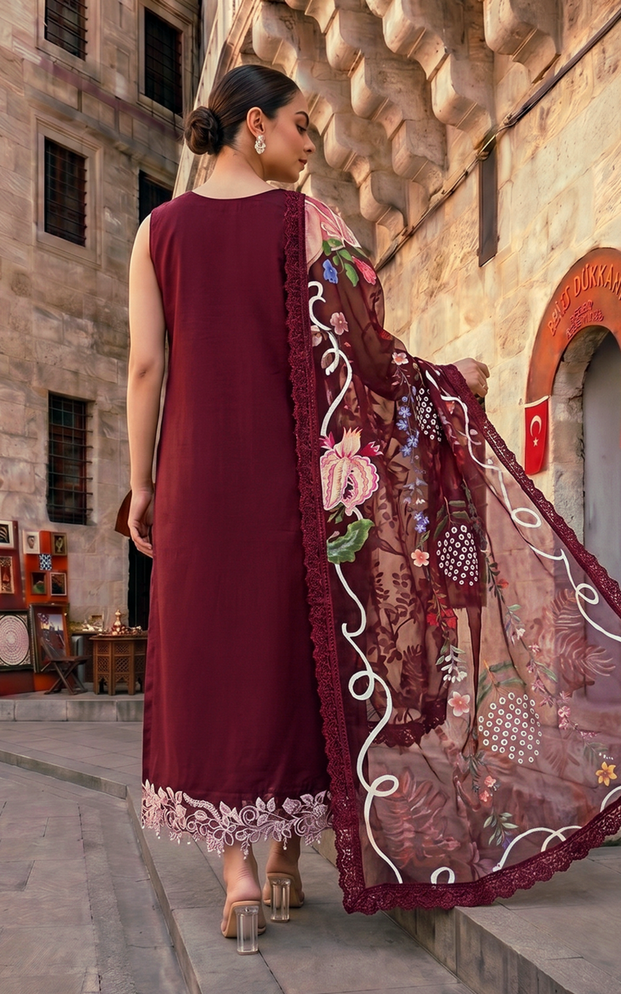 Asifa & Nabeel Summer Lawn Unstitched 3Pc Suit SL26-03 Ruby Dusk